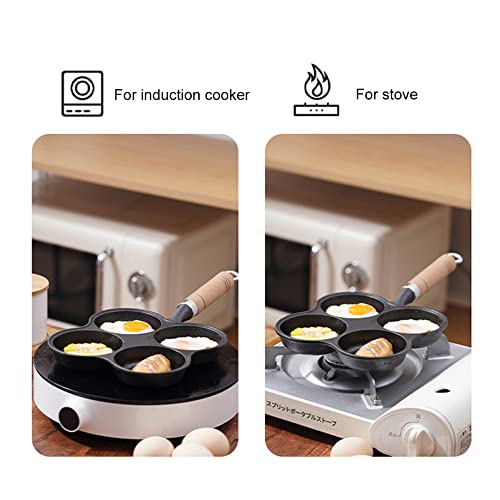 4 Cup Nonstick Cast Iron Egg Frying Pan – Divided Breakfast Egg Skillet Pan for Cooking – Fried Egg Pan Cooker – Pancake Egg Fryer – Sarten Para Huevos | The Storepaperoomates Retail Market - Fast Affordable Shopping
