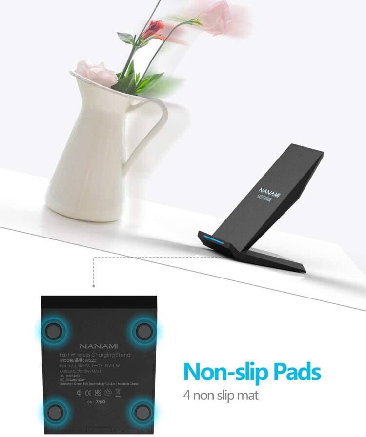 Fast Wireless Charger,NANAMI Qi Certified Wireless Charging Stand Compatible iPhone 14/13/12/SE 2020/11/XS Max/XR/X/8 Plus,Samsung Galaxy S22/S21/S20/S10/S9/S8/Note 20 Ultra/10/9 and Qi-Enabled Phone | The Storepaperoomates Retail Market - Fast Affordable Shopping