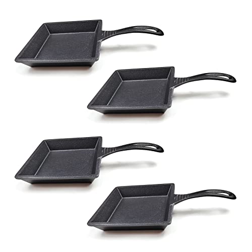 HAWOK Cast Iron Mini Square Skillet Set of 4 | The Storepaperoomates Retail Market - Fast Affordable Shopping
