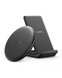 Anker Wireless Chargers Bundle, PowerWave Pad & Stand Upgraded, Qi-Certified, Fast Charging iPhone 12, 12 Mini, 12 Pro, Max, SE, 11, 11 Pro, 11 Pro Max, Xs Max, Galaxy S20, Note 10 (No AC Adapter)