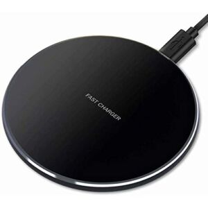 Wireless Charger, VectorTech Qi-Certified 10W Fast Wireless Charging Pad Compatible with iPhone 12/12 Mini/12 Pro Max/SE 2020/11 Pro Max, Samsung Galaxy S21/S20/Note10/S10, AirPods Pro (No AC Adapter)