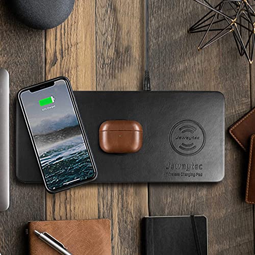 Wireless Charging Pad, Qi Certified Wireless Charger Station, Ultra-Slim Leather Mat for 3 Devices, Compatible with iPhone 14 13 12 Pro Max Mini/Se /11/Xs for All Qi Enabled Phones, W/AC Adapter | The Storepaperoomates Retail Market - Fast Affordable Shopping