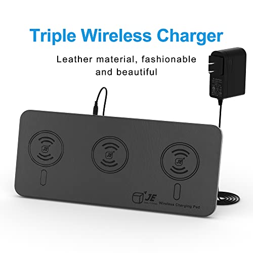 Wireless Charger, JE Make IT Simple 3 in 1 Wireless Charging Station,Qi Certified Mag-Safe Charger, Portable Wireless Charging pad Multiple Devices for iPhone 14/13/12/Samsung Series with Adapter | The Storepaperoomates Retail Market - Fast Affordable Shopping