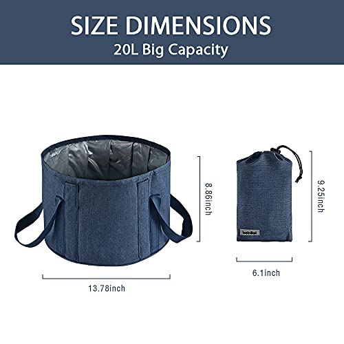 Beinilai 20L Collapsible Bucket Foot Bath Basin, Folding Bucket with Handle,Foot Tub for Soaking Feet, Multifunctional Bucket for Travel, Camping Washing, Wash Basin, Finishing Bucket, Foot Spa, Blue | The Storepaperoomates Retail Market - Fast Affordable Shopping
