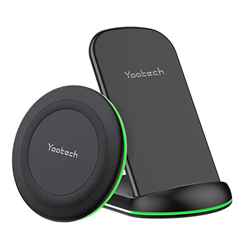 Yootech Wireless Charger,[2 Pack] 10W Max Wireless Charging Pad Stand Bundle,Compatible with iPhone 14/14 Plus/14 Pro/14 Pro Max/13/SE 2022/12/11/X/8,Galaxy S22/S21/S20,AirPods Pro 2 (No AC Adapter) | The Storepaperoomates Retail Market - Fast Affordable Shopping