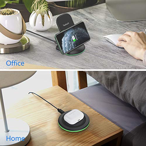 Yootech Wireless Charger,[2 Pack] 10W Max Wireless Charging Pad Stand Bundle,Compatible with iPhone 14/14 Plus/14 Pro/14 Pro Max/13/SE 2022/12/11/X/8,Galaxy S22/S21/S20,AirPods Pro 2 (No AC Adapter) | The Storepaperoomates Retail Market - Fast Affordable Shopping