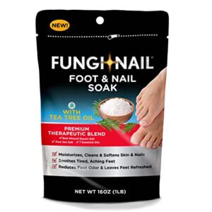 Fungi-Nail Foot & Nail Soak with Tea Tree Oil – Moisturize, Reduce Foot Odor, & Soothe Aching Feet – A Therapeutic Blend of Rich Mineral Epsom Salt, Pure Sea Salt, and 7 Essential Oils – 1 Pound