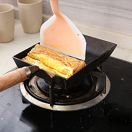 Tamagoyaki Japanese Omelette Pan Cast Iron Wooden Handle，Grill Pan for Stove Tops，Nonstick Cast Skillet Omelet Rolled Egg Pan | The Storepaperoomates Retail Market - Fast Affordable Shopping