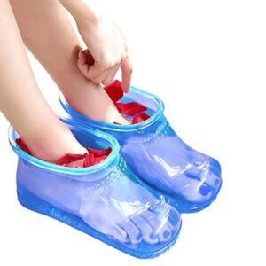 WMHYLYH Foot Bath Spa Massager Foot Soaking Bath Basin, Movable Foot Soak Tub Pedicure Foot Spa, Foot Bath Shoes for Thermal Massage to Promote Blood Circulation (Medium,Blue)