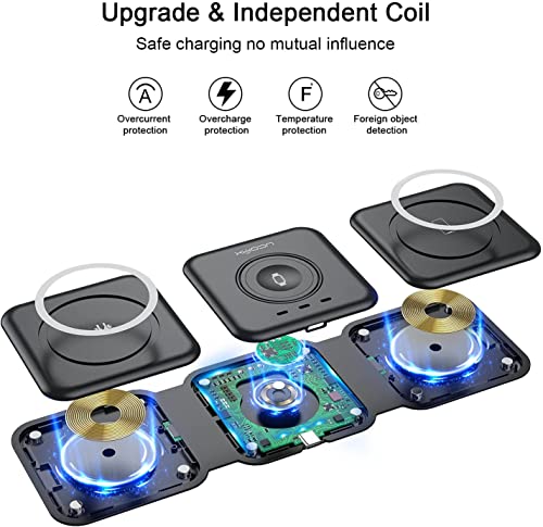 UCOMX Nano 3 in 1 Wireless Charger,Magnetic Foldable 3 in 1 Charging Station,Fast Wireless Charging Pad,Compatible with iPhone 14/Pro/Max/Plus/13/12 Series,AirPods 3/2/Pro,iWatch(Adapter Included) | The Storepaperoomates Retail Market - Fast Affordable Shopping