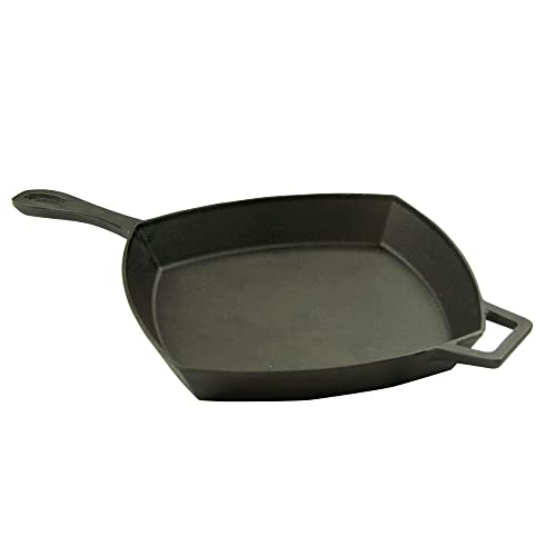 Bayou Classic 7433 12-in Square Cast Iron Skillet Features Helper Handle Perfect For Breakfast Pan Frying Sautéing and Baking | The Storepaperoomates Retail Market - Fast Affordable Shopping