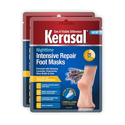 Kerasal Nighttime Intensive Repair Foot Masks, Foot Mask for Cracked Heels and Dry Feet, Two Pairs | The Storepaperoomates Retail Market - Fast Affordable Shopping