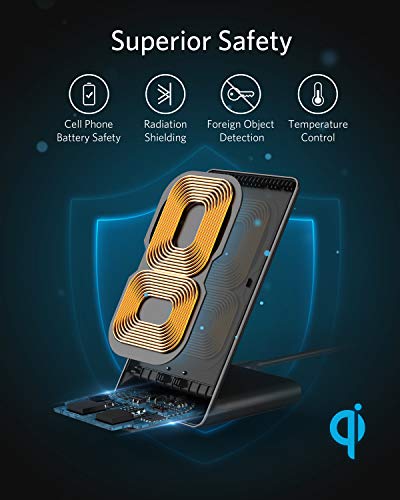 Anker Wireless Charger, 313 Wireless Charger (Stand), Qi-Certified for iPhone 12, 12 Pro Max, SE, 11, 11 Pro, 11 Pro Max, XR, XS Max, 10W Fast-Charging Galaxy S20, S10 (No AC Adapter) | The Storepaperoomates Retail Market - Fast Affordable Shopping