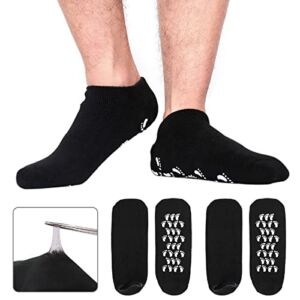 Codream Large Men’s Moisturizing Gel Socks Men’s Feet Care Ultimate Treatment for Dry Cracked Rough Skin on Feet Pack of 2 Pairs Black US Men 10-15