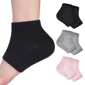 3 Pairs Moisturizing Heel Socks – tifanso Heel Socks for Dry Cracked Feet, Gel Heel Repair Socks for Cracked Heels, Moisture Socks for Women Dry Feet, Moisturizing Spa Socks for Overnight (Regular)
