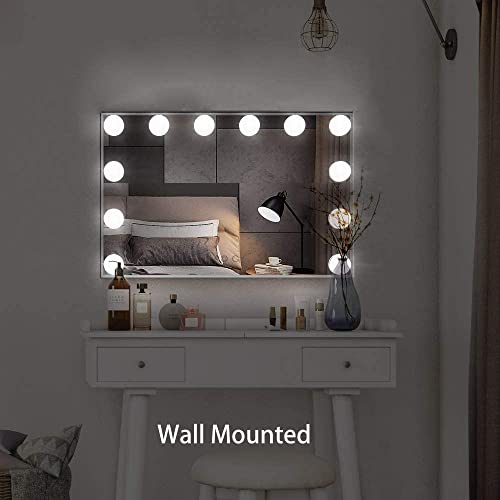 HOMPEN Vanity Mirror Makeup Mirror with Lights,Large Hollywood Lighted Vanity Mirror with 15 Dimmable LED Bulbs ,3 Color Modes, Touch Control for Dressing Room & Bedroom, Tabletop or Wall-Mounted | The Storepaperoomates Retail Market - Fast Affordable Shopping