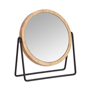 Amazon Basics Vanity Mirror with Bamboo Rim – 1X/5X Magnification