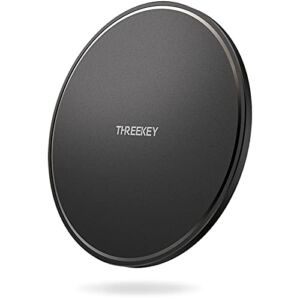 THREEKEY Wireless Charger,10W Max Fast Qi-Certified Wireless Charging Pad Compatible with iPhone 14/13/13 Pro/13 Pro Max/12/SE 2020/11,Samsung Galaxy S21/S20/Note10,AirPods Pro,Black (No AC Adapter)