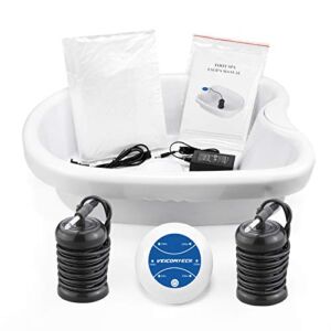 veicomtech Ionic Foot Bath Detox Machine – Foot Detox Machine, Detox Foot Spa System for Home Salon Spa Club 2 Arrays 100 Tub Liners