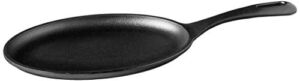 Victoria Cast Iron Fajita Skillet. Black Serving Platter. Seasoned with 100% Kosher Certified Non-GMO Flaxseed Oil, Regular