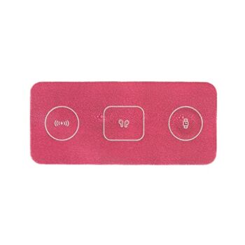 Brouk and Co ACE 3-in-1 Portable Wireless Fast Charging Pad, Fuchsia – Compatible with iPhone, Apple, Samsung, and Android – Qi Certified, Multi-Device, 15WVegan Leather, Watches, Phones, Headphones | The Storepaperoomates Retail Market - Fast Affordable Shopping
