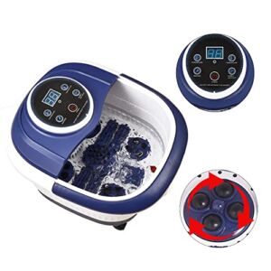 Eilison Foot Spa Bath Massager with Heat, Bubbles Jet, 4 Massage Roller Pedicure Foot Spa Tub for Feet Stress Relief, Electric Foot Soaker with Acupressure Massage Points & Temperature Control