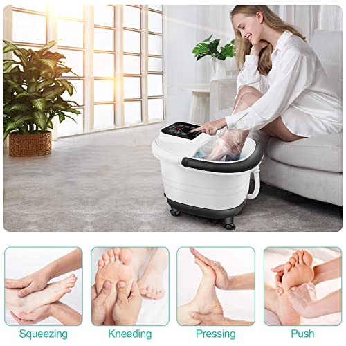 Foot Spa Bath Massager with Heat Bubbles, Automatic Tai Chi Massage Roller & Maize Roller, Red Infrared Light, Medicine Box, Timer and Temp Adjustable Pedicure Foot Soak Tub for Father Mother’s Gift | The Storepaperoomates Retail Market - Fast Affordable Shopping