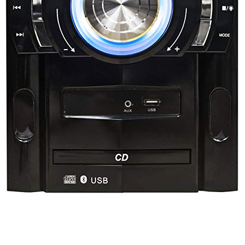 Magnavox MM440 3-Piece CD Shelf System with Digital PLL FM Stereo Radio, Bluetooth Wireless Technology, and Remote Control in Black | Blue Colored Lights | LED Display | AUX Port Compatible | | The Storepaperoomates Retail Market - Fast Affordable Shopping