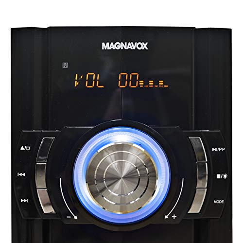 Magnavox MM440 3-Piece CD Shelf System with Digital PLL FM Stereo Radio, Bluetooth Wireless Technology, and Remote Control in Black | Blue Colored Lights | LED Display | AUX Port Compatible | | The Storepaperoomates Retail Market - Fast Affordable Shopping