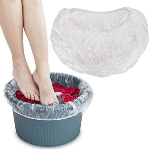 Noverlife 100PCS Disposable Pedicure Spa Liners, Clear Plastic Single Use Foot Spa Liners, Disposable Foot Tub Liner One-off Foot Bath Basin Bags for Foot Pedicure Spa Beauty Salon Hotel Home Use