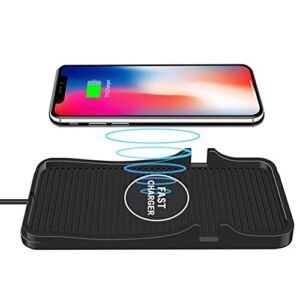 Wireless Car Charger Pad Charging Mat Fast 15W 10W 7.5W Quick Charge Adapter Stand Holder for iPhone 14 13 12 Pro Max 11 8 Plus X XR Xs Compatible Samsung Galaxy S21 S20 S10 S9 Note 9 LG Android Phone