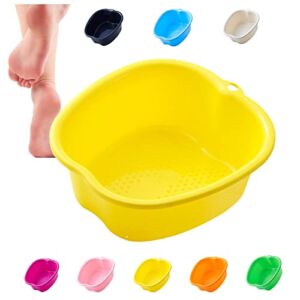 Foot Soaking Bath Basin, Large Plastic Foot Soaking Tub, Foot Massage Sturdy Durable Foot Tub, Getting the Dead/Old Skin Off Your Feet, Pedicure and Massager Tub for at Home Spa (Yellow)