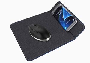 Flat clicker Mouse pad with Wireless Charger, Qi Certified 10W Fast Wireless Charging Pad for Samsung iPhone, and All QI Enable Devices.