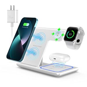 Wireless Charger,ANYLINCON 3 in 1 Wireless Charger Station for Apple iPhone/iWatch/Airpods,iPhone 14,13,12,11 (Pro, Pro Max)/XS/XR/XS/X/8(Plus),iWatch 7/6/SE/5/4/3/2,AirPods 3/2/pro