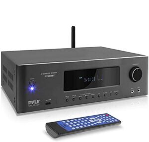 1000W Bluetooth Home Theater Receiver – 5.2-Ch Surround Sound Stereo Amplifier System with 4K Ultra HD, 3D Video & Blu-Ray Video Pass-Through Supports, MP3/USB/AM/FM Radio – Pyle PT696BT,Black