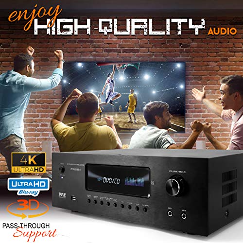 1000W Bluetooth Home Theater Receiver – 5.2-Ch Surround Sound Stereo Amplifier System with 4K Ultra HD, 3D Video & Blu-Ray Video Pass-Through Supports, MP3/USB/AM/FM Radio – Pyle PT696BT,Black | The Storepaperoomates Retail Market - Fast Affordable Shopping