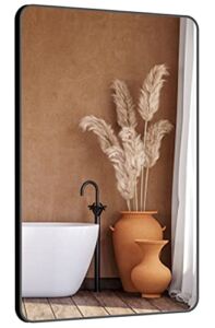 SNUGACE Matte Black Vanity Mirror for Bathroom, Rectangle Framed Wall Mounted Farmhouse Bathroom Mirrors, 24×36 Inch