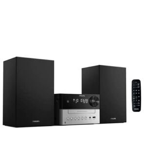 Philips Bluetooth Stereo System for Home with CD Player, MP3, USB, Audio in, FM Radio, Bass Reflex Speaker, 18W, Remote Control Included