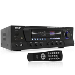 300W Digital Stereo Receiver System – AM/FM Qtz. Tuner, USB/SD Card MP3 Player & Subwoofer Control, A/B Speaker, IPhone MP3 Input with Karaoke, Cable & Remote – PT270AIU