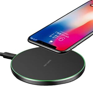 Fast QI Wireless Charger 15W, Charging Pad Compatible with iPhone 13/12/12 Pro Max/11/XR/X/8 Plus, Samsung Galaxy S21/S20 Ultra/S10/S9/Note 10, Any Devices Support Wireless Charging (No Adapter)
