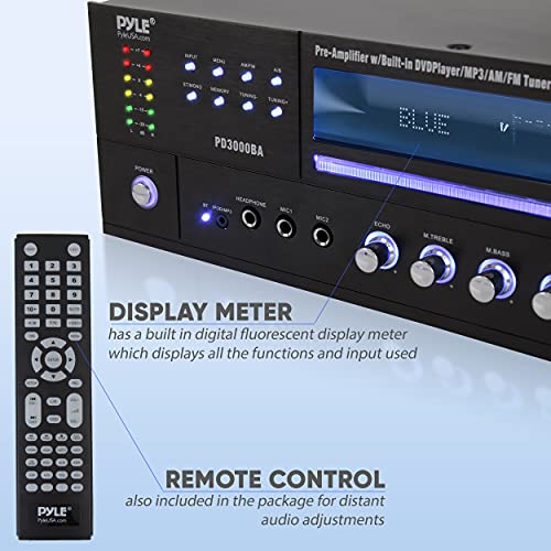 4-Channel Karaoke Home Wireless Microphone Amplifier – Audio Stereo Receiver System, Built-in CD DVD Player, Dual UHF Wireless Mic/MP3/USB Reader, AM/FM Radio – Pyle PWMA5000BA | The Storepaperoomates Retail Market - Fast Affordable Shopping