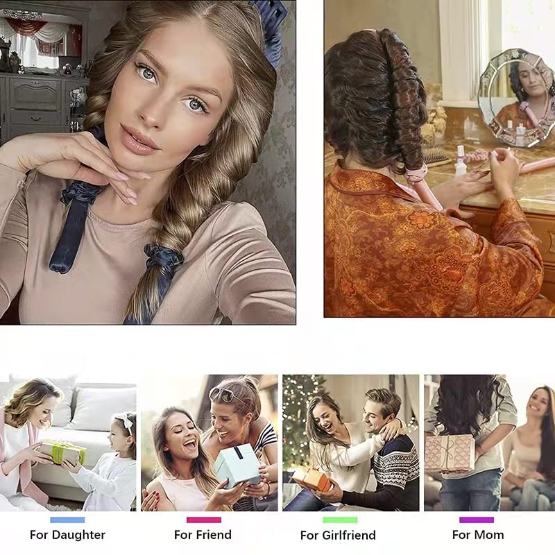 Heatless Hair Curlers for Long Hair, Silk Curlers Hair Rollers With Hair Claw Clip Heatless Curls Formers For Natural Hair Large Heatless Curling Rod Headband Hair Rollers Styling Tool for Sleep in Overnight | The Storepaperoomates Retail Market - Fast Affordable Shopping