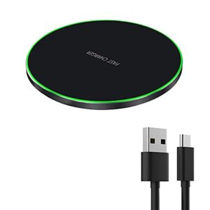 Wireless Charger for Samsung Galaxy S22/S22 Ultra/S22+/S21/S21+/S20/S20+/S10/S10+/S9/S9+/S8/S7/S6/Note 20, Wireless Charging Pad Compatible with iPhone 14/13/12/11/X/XR/8. (No AC Adapter)