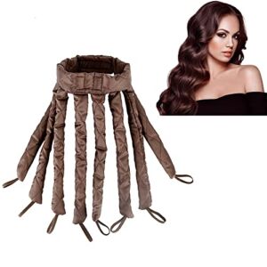 Tirdkid Heatless Hair Curler, Women Heatless Hair Curlers for Long Hair,Heatless Curls Headband for Natural Hair（Brown）