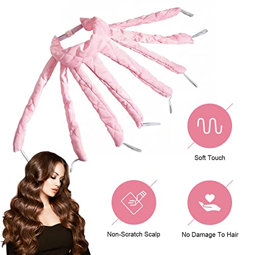 Posh Poms Heatless Curls Headband for Long Hair Short Hair Satin for Hair with 8 Curling Rod,Black | The Storepaperoomates Retail Market - Fast Affordable Shopping