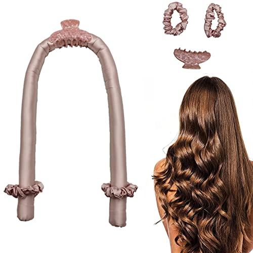 Heatless Curling Headband Lazy Sleeping Curler Set No Heat Curling Wand Overnight Magic Air Curling Iron Curlers Sleeping Headband Sleeping Wavy Curly Wand Hair Styling Tool with Clip(Pink) | The Storepaperoomates Retail Market - Fast Affordable Shopping