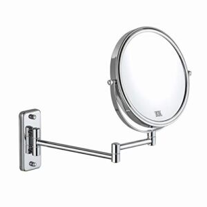 DECLUTTR 8 Inch Wall Mounted Magnifying Mirror with 10x Magnification, Double Sided Vanity Makeup Mirror for Bathroom, Chrome Finished