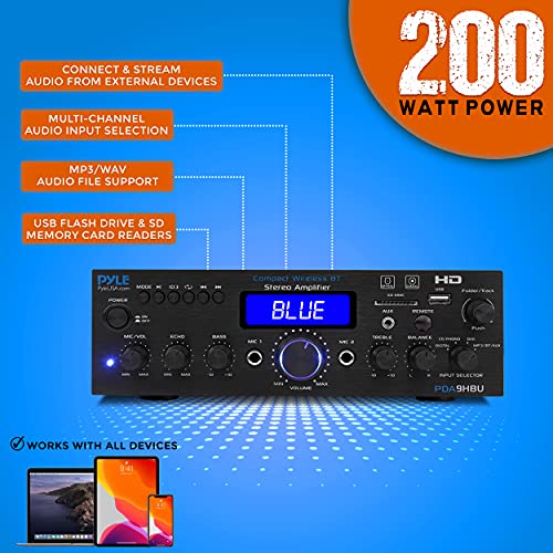 Wireless Bluetooth Home Stereo Amplifier – Multi-Channel 200 Watt Power Amplifier Home Audio Receiver System w/HDMI, Optical/Phono/Coaxial, FM Radio, USB/SD, AUX, RCA, Mic in – Remote | The Storepaperoomates Retail Market - Fast Affordable Shopping