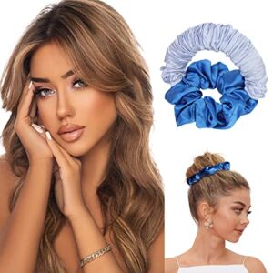 Heatless Hair Curler New Soft Hair Rollers for Long Hair to Sleep in Overnight Upgraded Heatless Curling Rod Headband Lazy Hair Curler with Silk Scrunchie for Women Gril’s Hair Styling Tools(Blue)