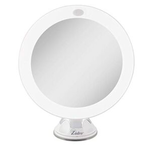 Zadro LED Lighted 10X Magnification Z’Swivel Power Suction Cup Vanity Wall Mount Beauty Makeup Mirror, White